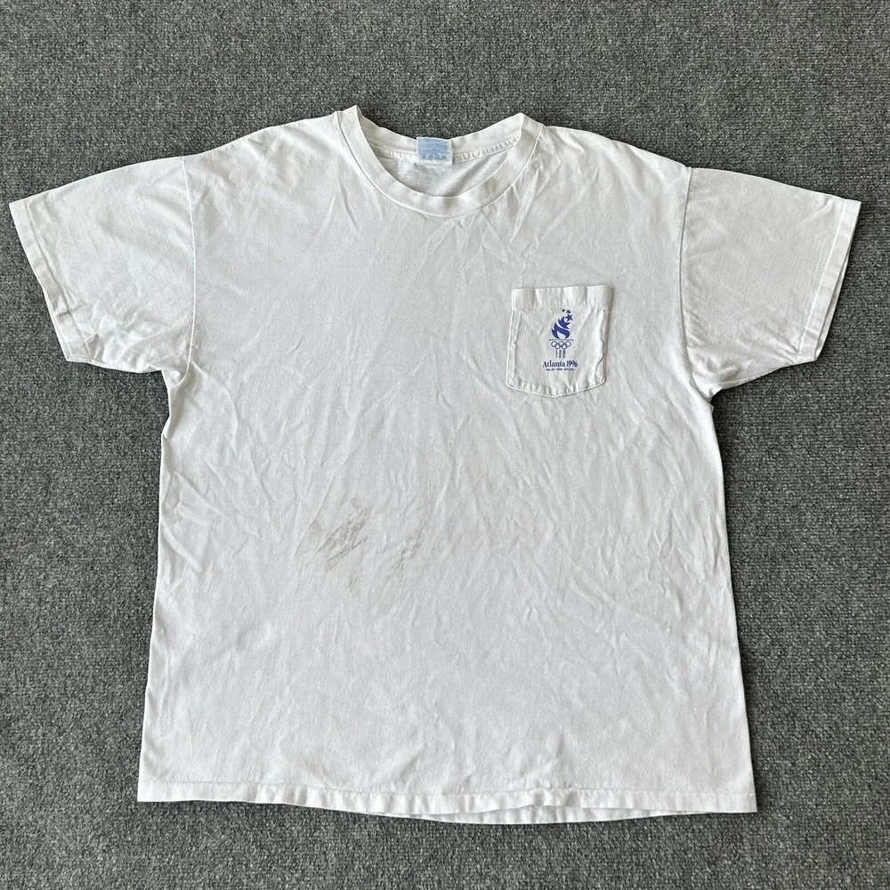 Olympics Shirt Men Extra Large 96 Atlanta 100th Vintage Hanes ‎ Single Stitch
